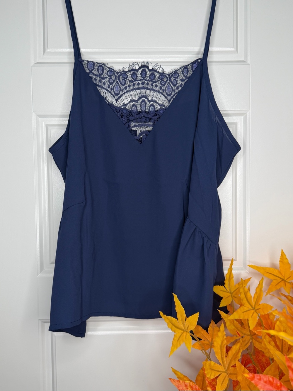 Love, Fire Navy Lace-Trim Spaghetti Strap Cami - Picture 1 of 2